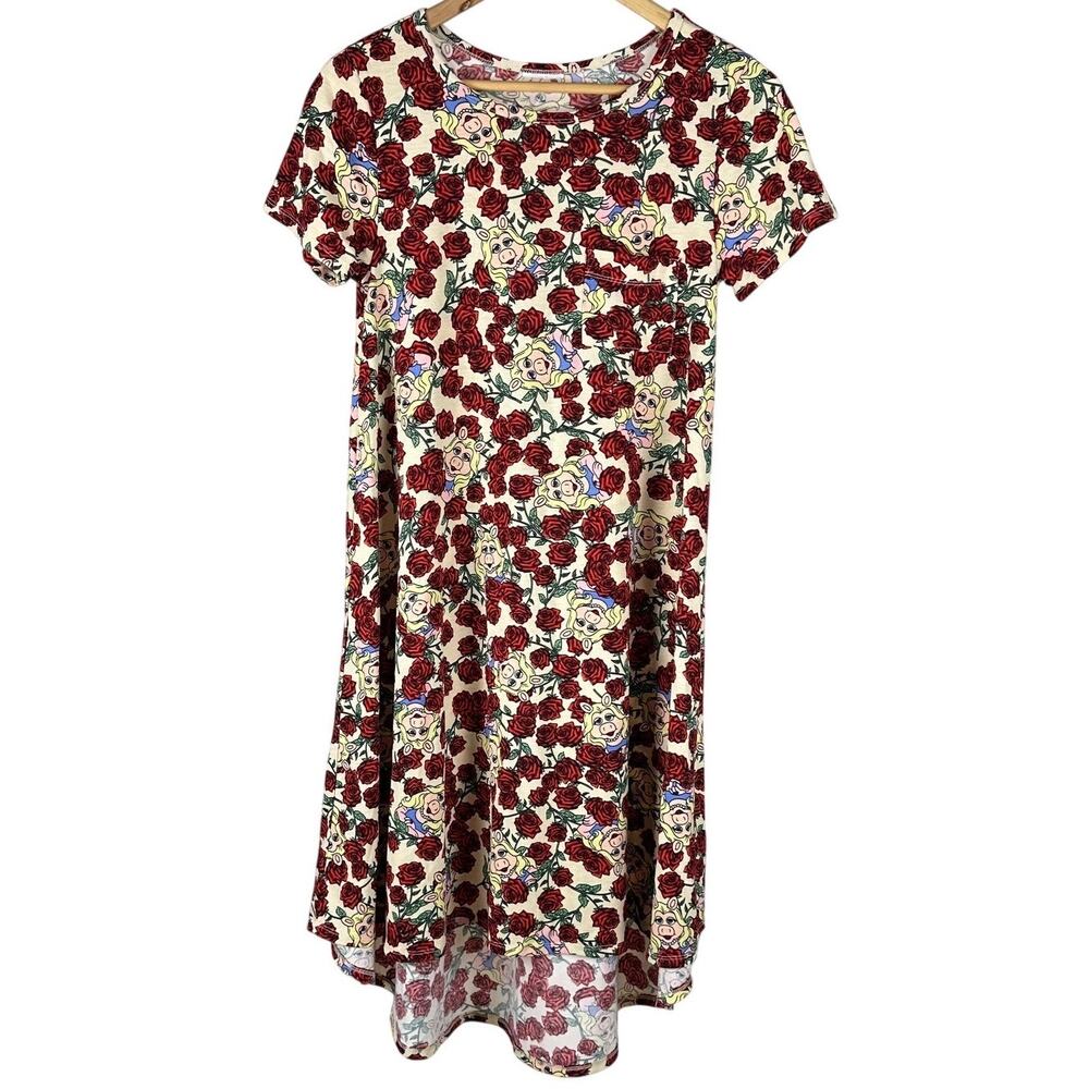 Lularoe Disney Muppets Miss Piggy Rose Carly Dress Women's Size XS EUC